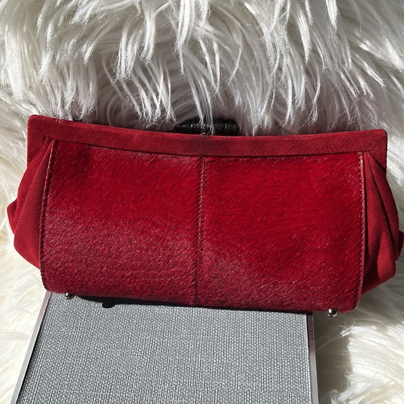 Authentic Tod’s ‘Scala Pochette’ Sera Clutch ~ in Red Pony Hair & Suede - Picture 13 of 16